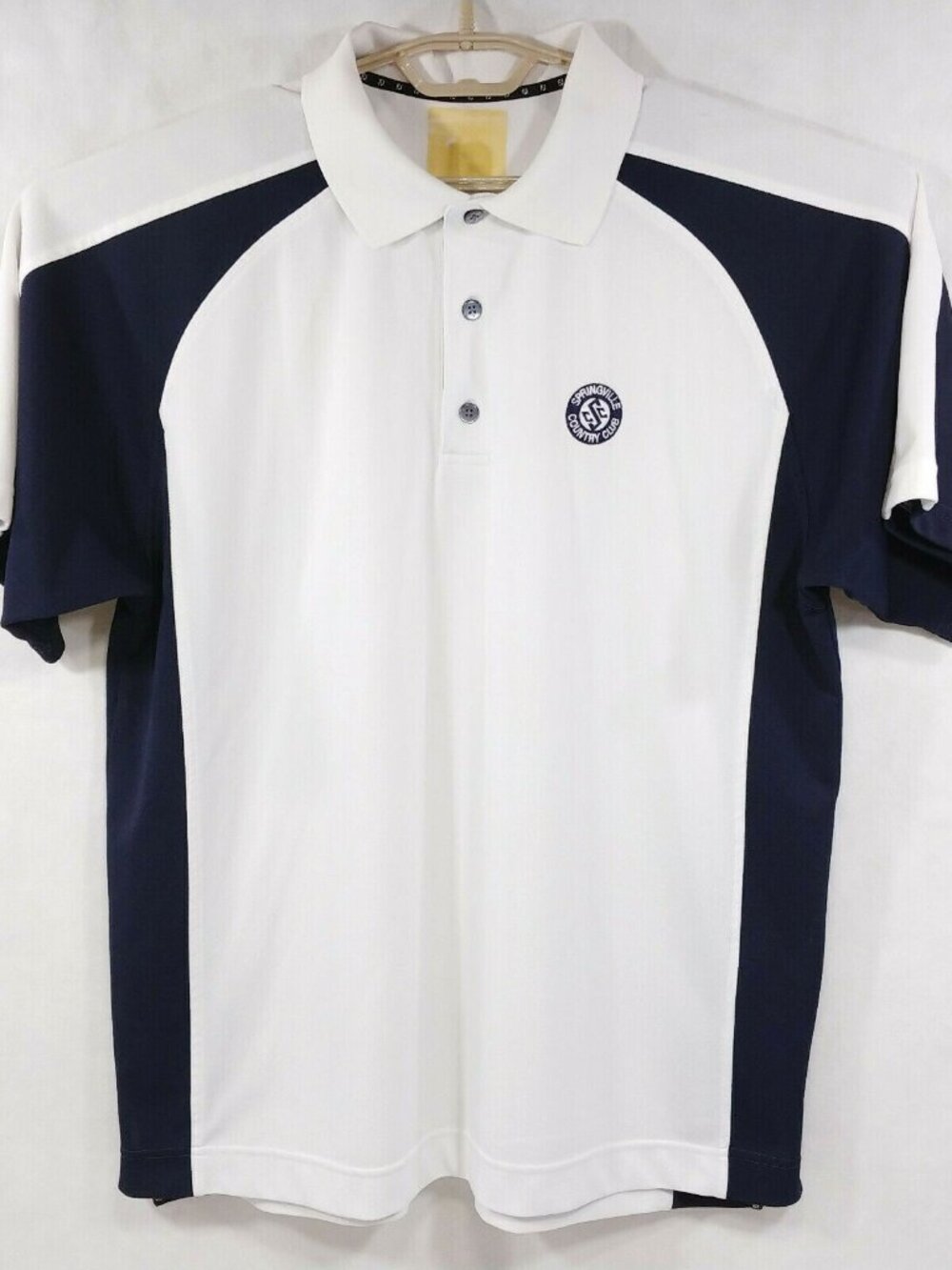 Footjoy Golf Polo Mens L Springville Country Club White Logo S/S Performance